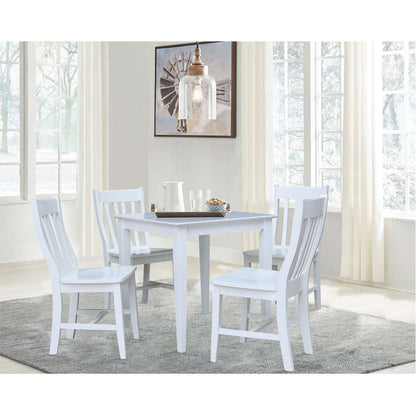 International Concepts - (Set of 5 Pcs) 30X30 Dining Table with 4 C08-61 Chairs in White Finish - K08-3030-C61-4 veiw 3