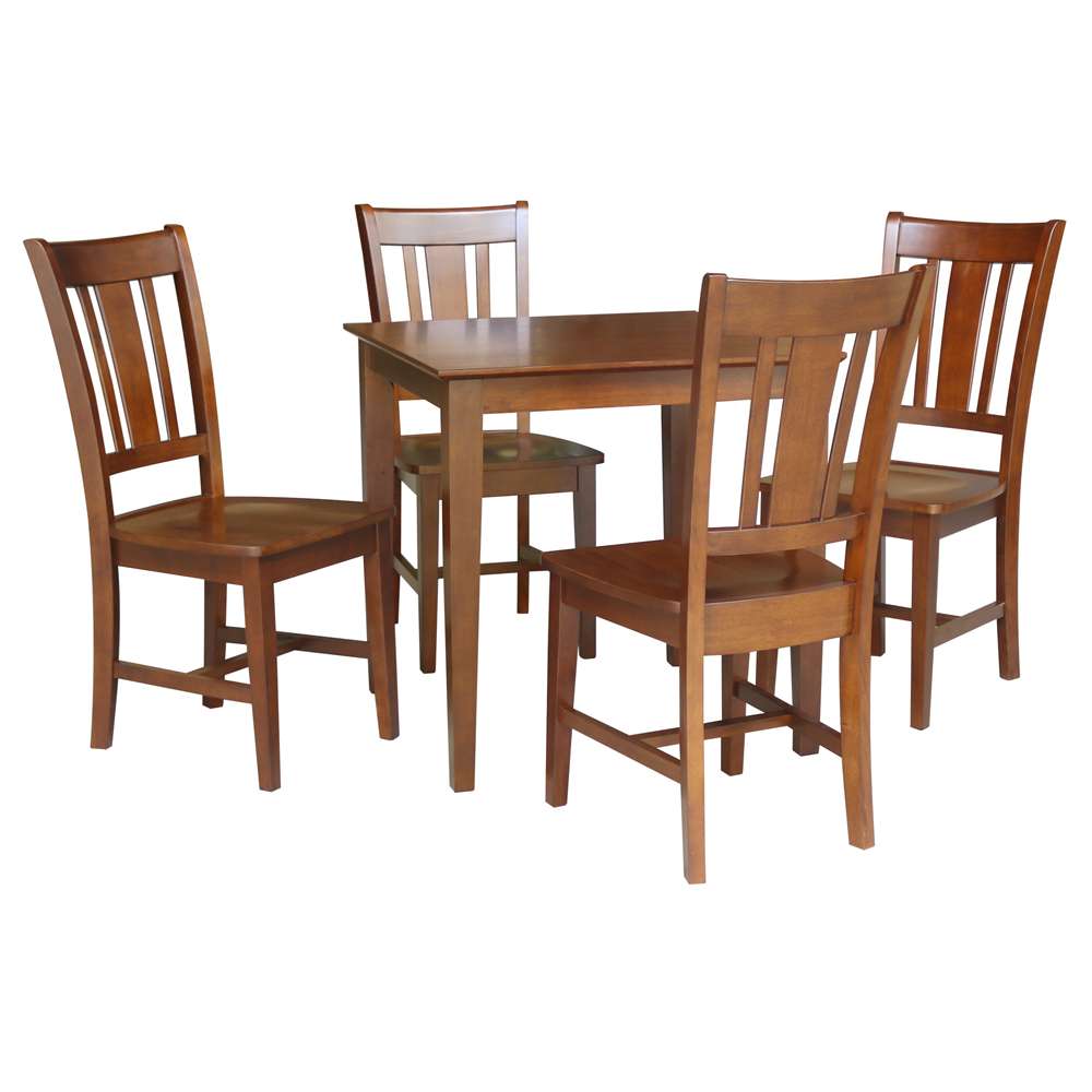 International Concepts - (Set of 5 Pcs) 30X30 Dining Table with 4 RTA Chairs in Espresso Finish - K581-3030-C10-4 veiw 1