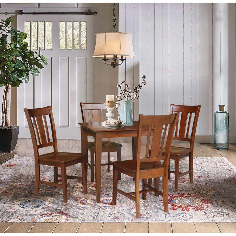 International Concepts - (Set of 5 Pcs) 30X30 Dining Table with 4 RTA Chairs in Espresso Finish - K581-3030-C10-4 veiw 3