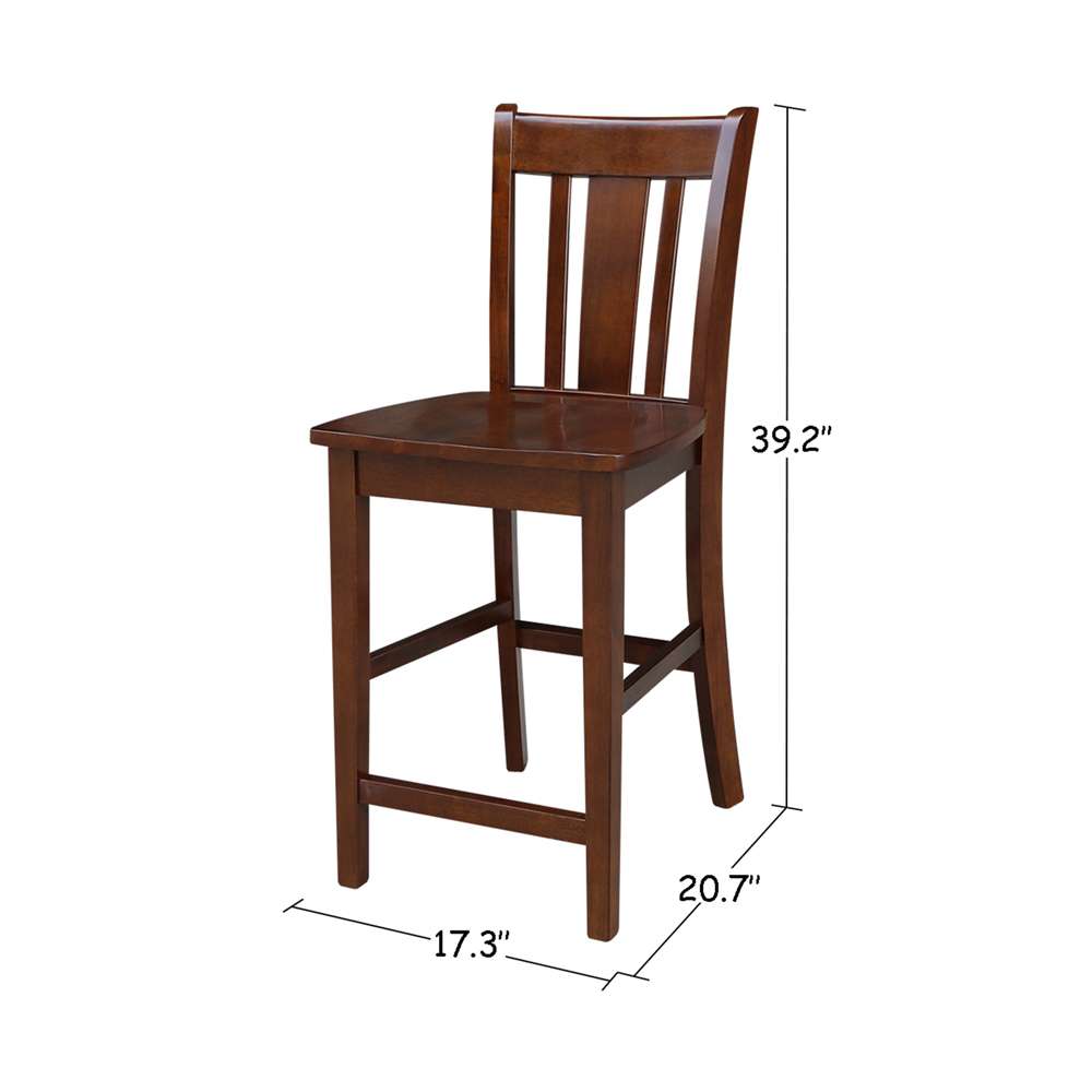 International Concepts - (Set of 5 Pcs) 30X48 Counter Height Dining Table with 4 RTA Counter Height Stools, 24inSH in Espresso Finish - K581-3048-S102-4 veiw 2