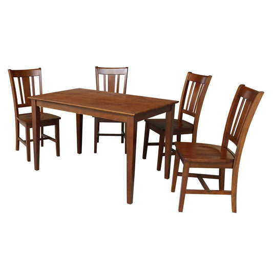 International Concepts - (Set of 5 Pcs) 30X48 Dining Table with 4 RTA Chairs in Espresso Finish - K581-3048-C10-4 veiw 1