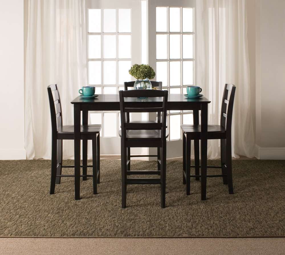 International Concepts - (Set of 5 Pcs) 30X48 Gathering Height Table with 4 Madrid Stools in Black Finish - K46-3048-S402-4 veiw 2