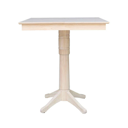International Concepts - (Set of 5 Pcs)36X36 Square Top Ped Table with 4 Bar Height Stools - K-3636TP-27B-S103-4 veiw 3