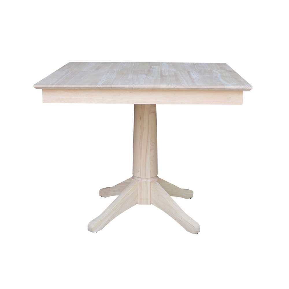 International Concepts - (Set of 5 Pcs)36X36 Square Top Ped Table with 4 Chairs - K-3636TP-27B-C10-4 veiw 3