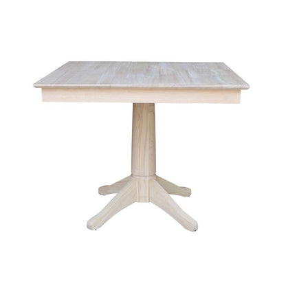 International Concepts - (Set of 5 Pcs)36X36 Square Top Ped Table with 4 Chairs - K-3636TP-27B-C10-4 veiw 3