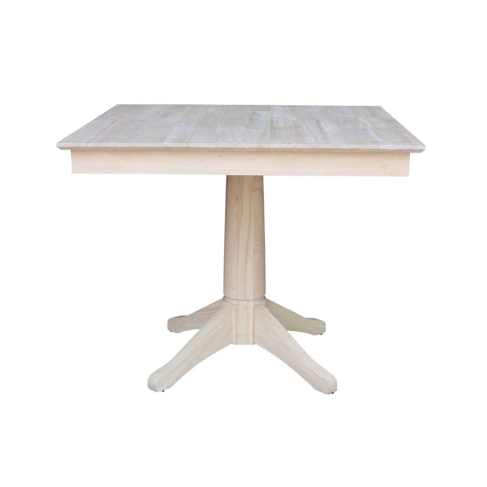 International Concepts - (Set of 5 Pcs)36X36 Square Top Ped Table with 4 Chairs - K-3636TP-27B-C613-4 veiw 3