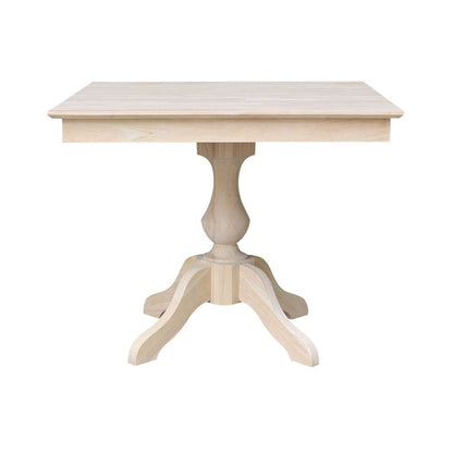 International Concepts - (Set of 5 Pcs)36X36 Square Top Ped Table with 4 Chairs - K-3636TP-11B-C613-4 veiw 3