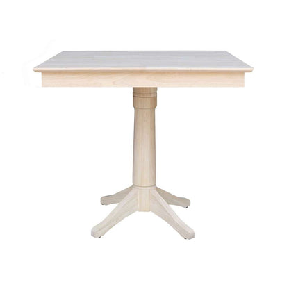 International Concepts - (Set of 5 Pcs)36X36 Square Top Ped Table with 4 Counter Height Stools - K-3636TP-27B-S102-4 veiw 3