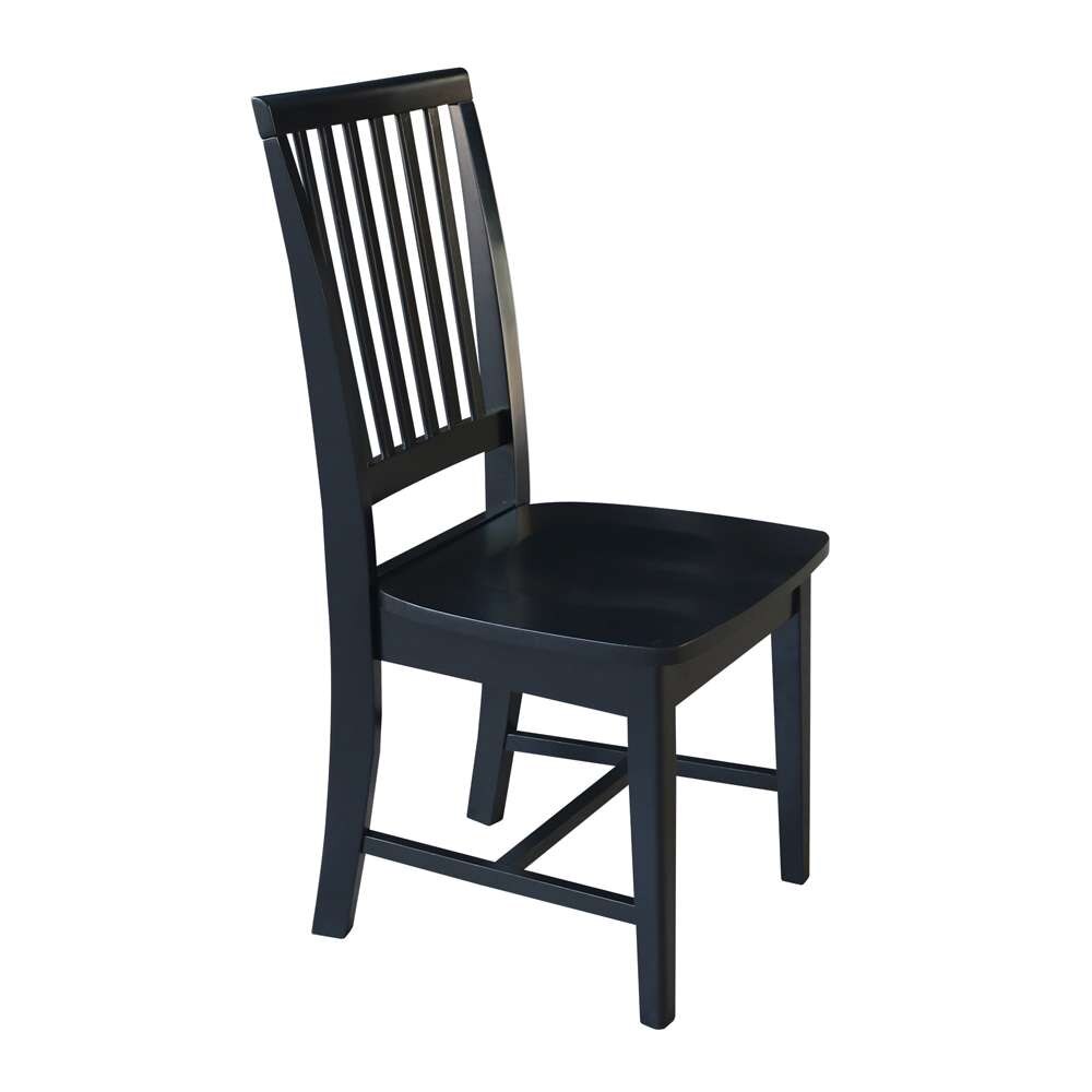 International Concepts - (Set of 5 Pcs) 42in Dual Drop Leaf Table with 4 Mission Chairs in Black Finish - K46-42DP-C265-4 veiw 2