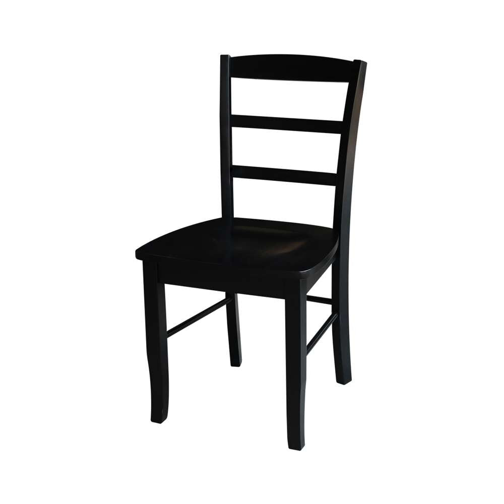 International Concepts - (Set of 5 Pcs) 42in Dual Drop Leaf Table with 4 RTA Chairs in Black Finish - K46-42DP-C2-4 veiw 2
