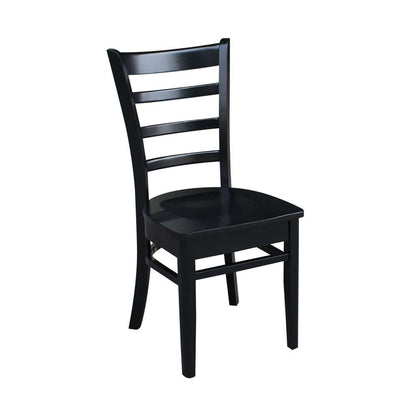 International Concepts - (Set of 5 Pcs) 42in Dual Drop Leaf Table with 4 RTA Chairs in Black Finish - K46-42DP-C617-4 veiw 2