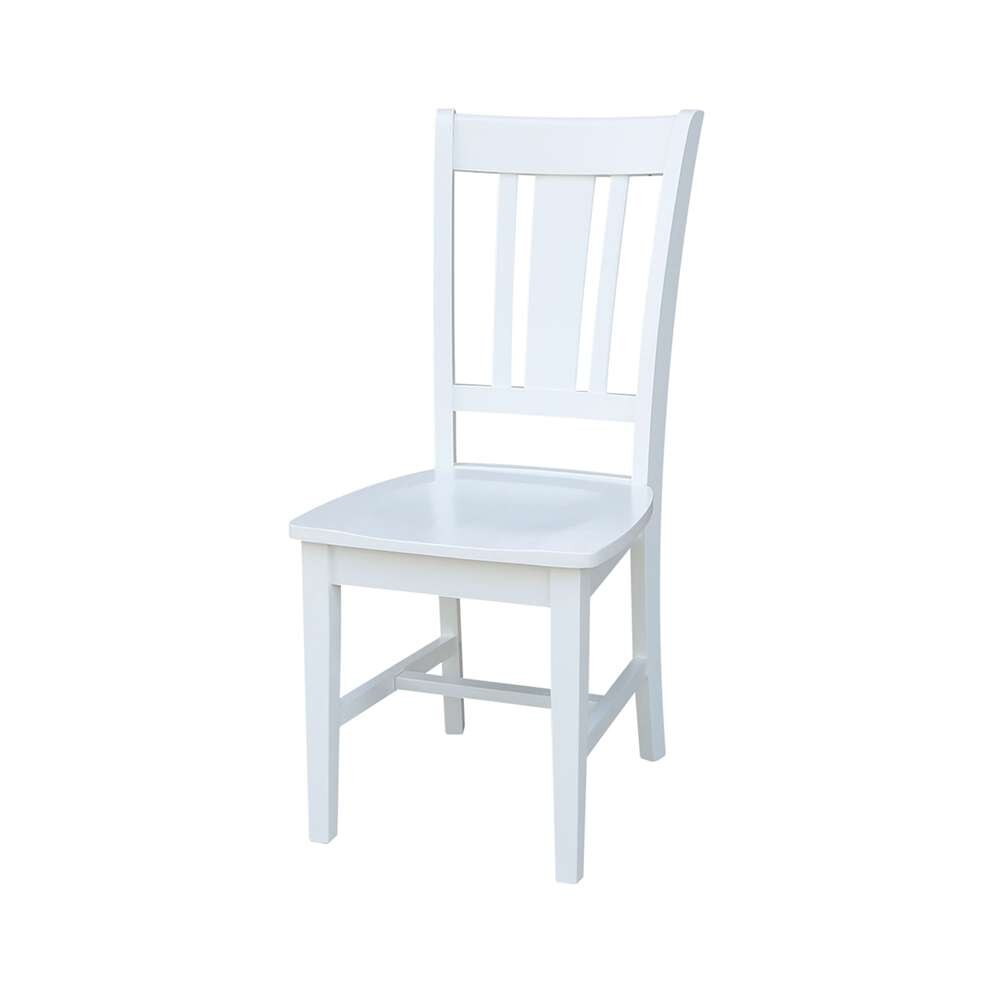 International Concepts - (Set of 5 Pcs) 42in Dual Drop Leaf Table with 4 RTA Chairs in White / Natural Finish - K02-42DP-C08-10-4 veiw 2