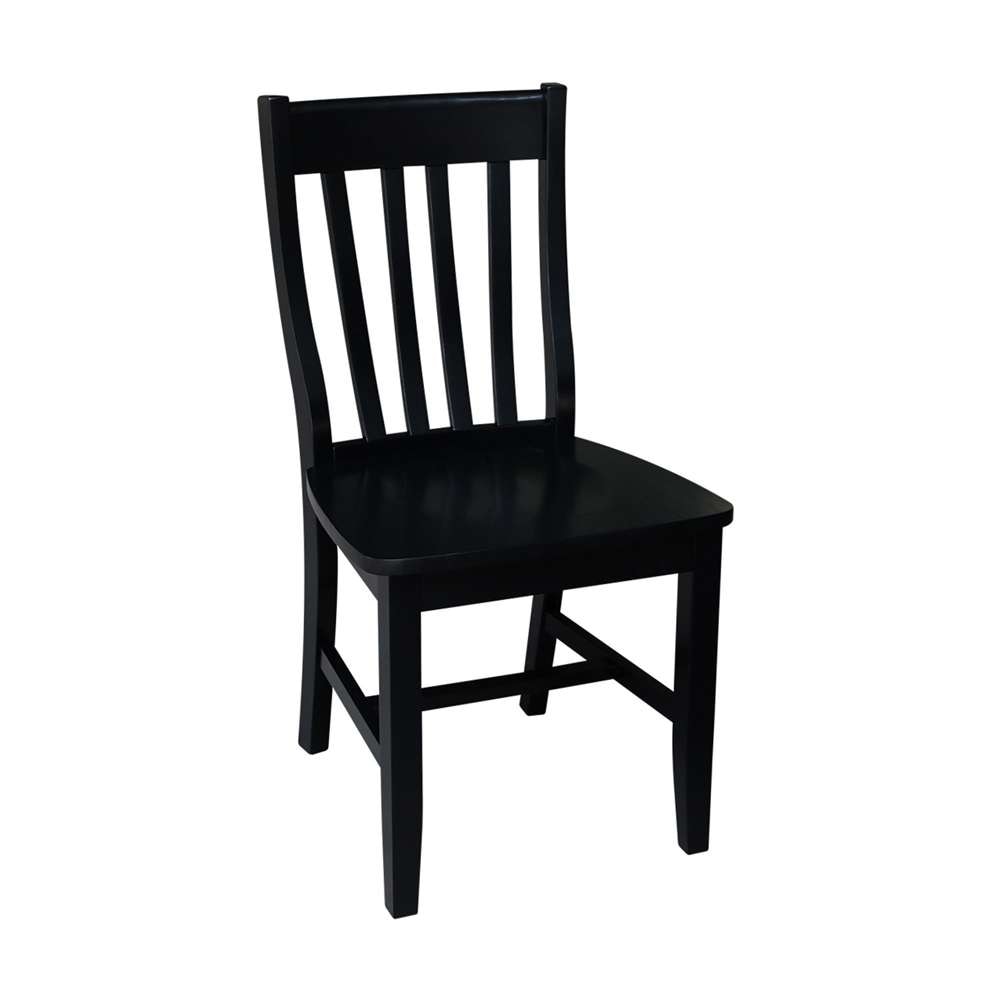 International Concepts - (Set of 5 Pcs) 42in Dual Drop Leaf Table with 4 Schoolhouse Chairs in Black Finish - K46-42DP-C61P-2 veiw 2