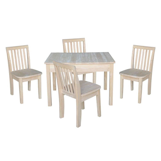 International Concepts - (Set of 5 Pcs) Table with 4 Mission Juvenile Chairs - K-JT2532L-263-4 veiw 1