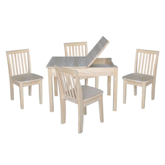 International Concepts - (Set of 5 Pcs) Table with 4 Mission Juvenile Chairs - K-JT2532L-263-4 veiw 2