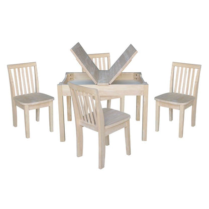 International Concepts - (Set of 5 Pcs) Table with 4 Mission Juvenile Chairs - K-JT2532L-263-4 veiw 3