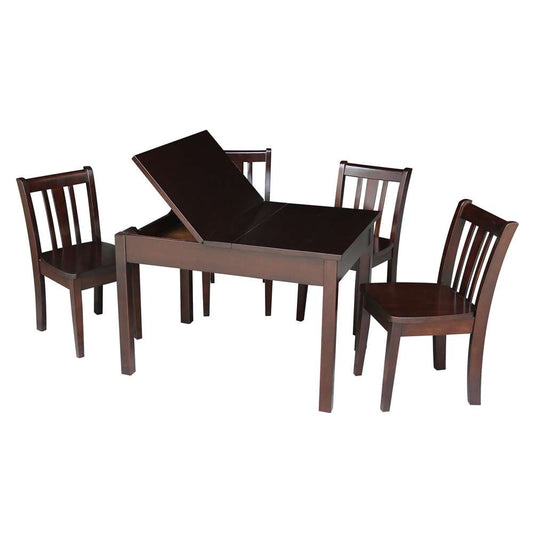 International Concepts - (Set of 5 Pcs) Table with 4 San Remo Juvenile Chairs in Rich Mocha Finish in Rich Mocha Finish - K15-JT2532L-CC105-4 veiw 2