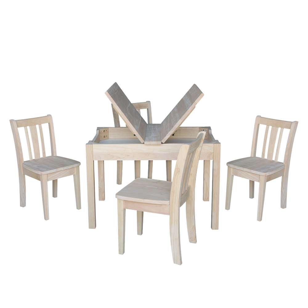 International Concepts - (Set of 5 Pcs) Table with 4 San Remo Juvenile Chairs - K-JT2532L-CC105-4 veiw 3