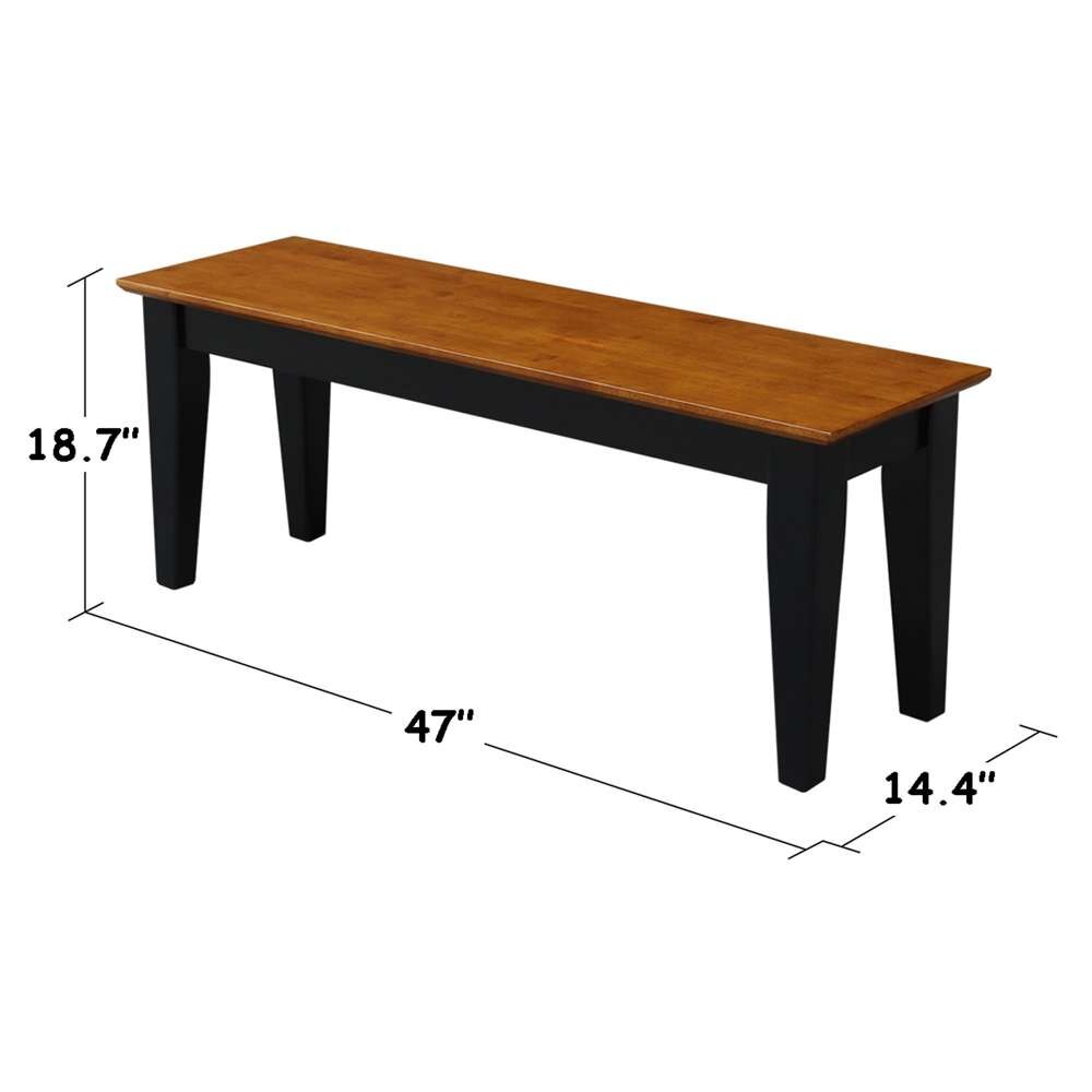 International Concepts - Shaker Bench in Black / Cherry Finish - BE57-47S veiw 2