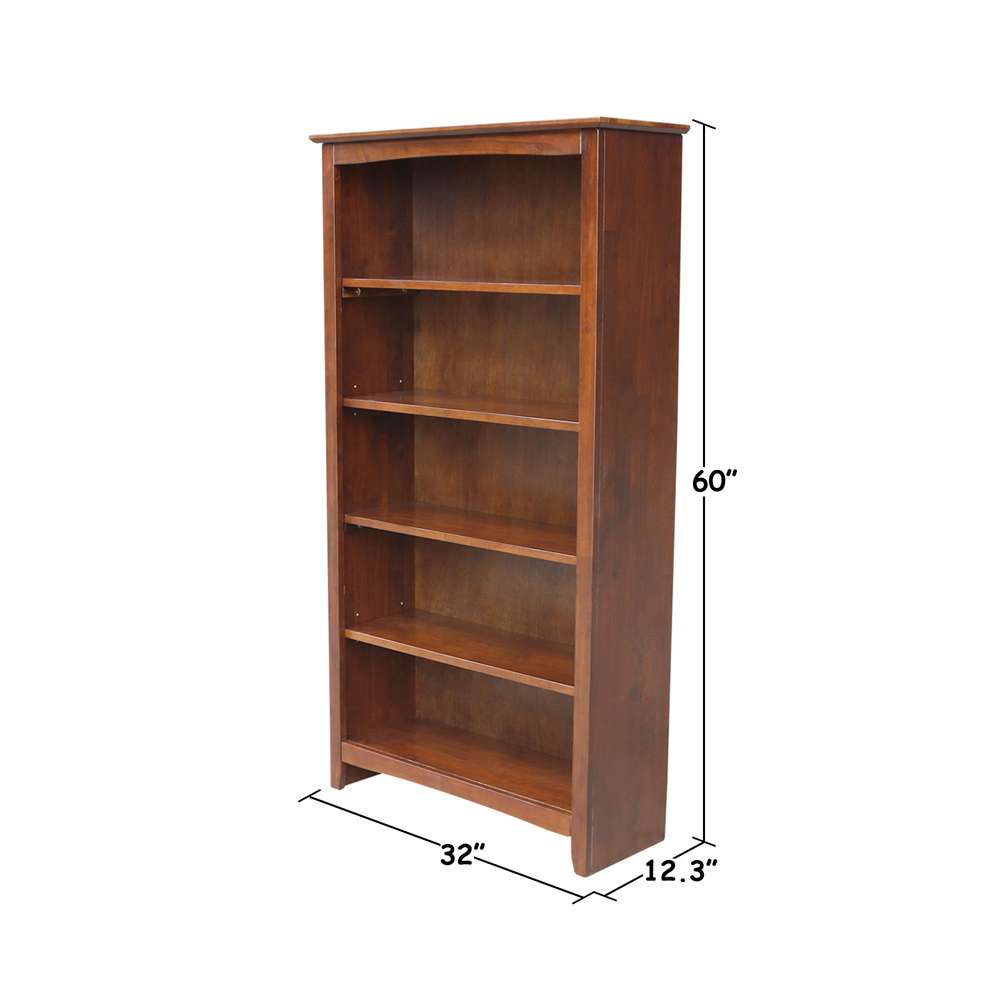 International Concepts - Shaker Bookcase - 60inH - SH581-3226A veiw 3