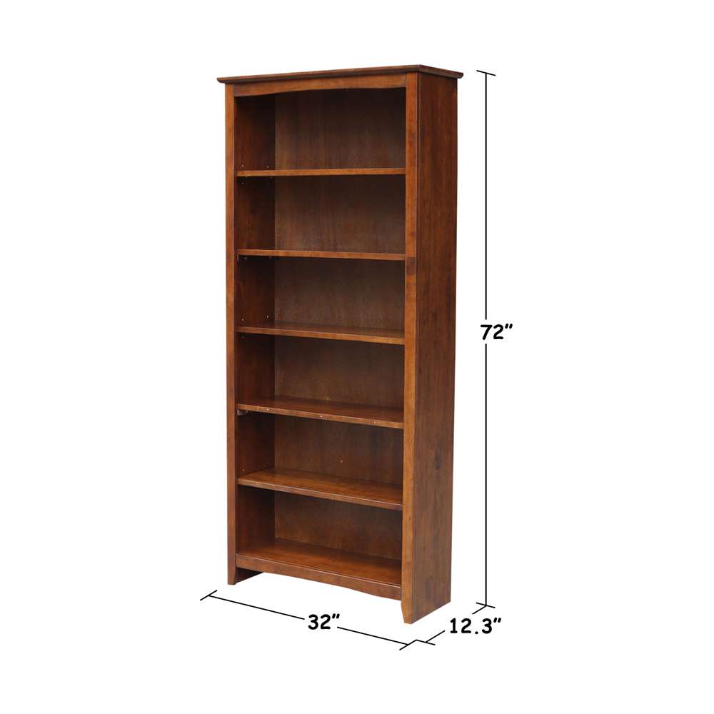 International Concepts - Shaker Bookcase - 72inH - SH581-3227A veiw 3