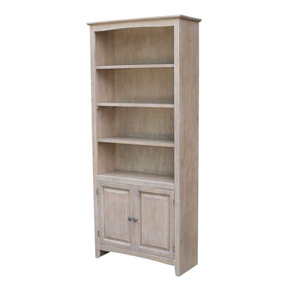 International Concepts - Shaker Bookcase - 72inH with 2 Lower Doors in Washed Gray Taupe Finish in Washed Gray Taupe Finish - K09-SH-3227A-SH-322D veiw 1