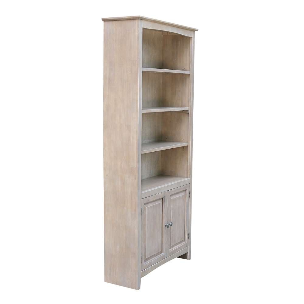 International Concepts - Shaker Bookcase - 72inH with 2 Lower Doors in Washed Gray Taupe Finish in Washed Gray Taupe Finish - K09-SH-3227A-SH-322D veiw 2