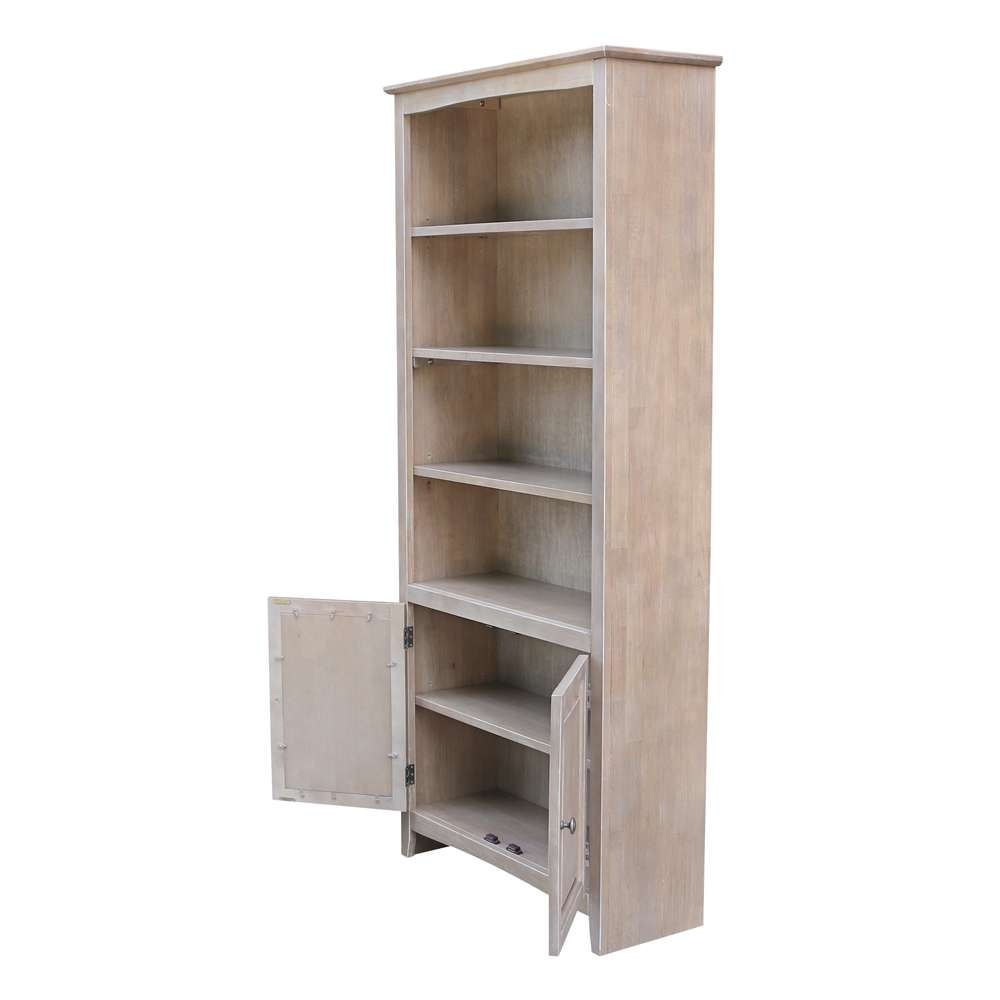 International Concepts - Shaker Bookcase - 72inH with 2 Lower Doors in Washed Gray Taupe Finish in Washed Gray Taupe Finish - K09-SH-3227A-SH-322D veiw 3