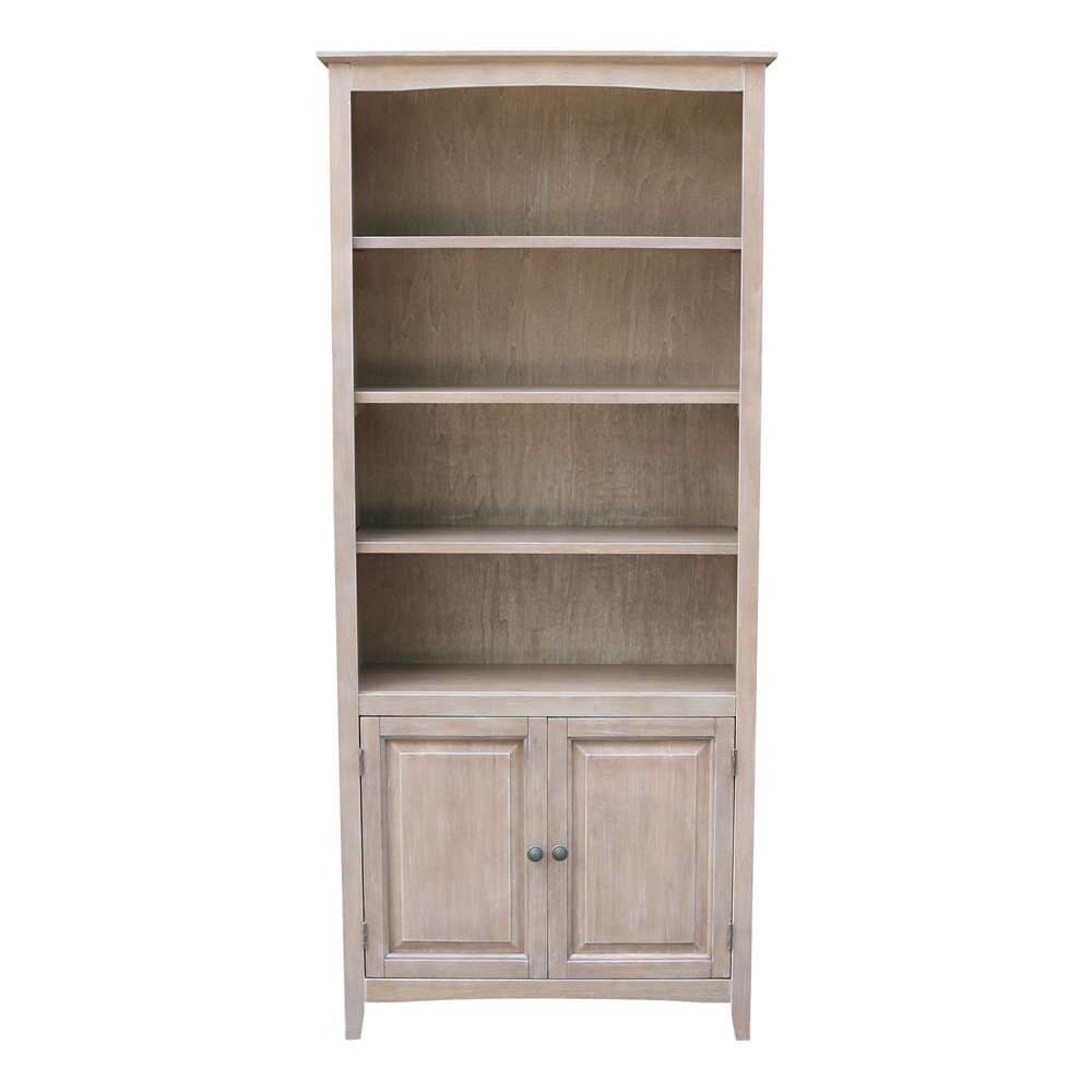 International Concepts - Shaker Bookcase - 72inH with 2 Lower Doors in Washed Gray Taupe Finish in Washed Gray Taupe Finish - K09-SH-3227A-SH-322D veiw 5