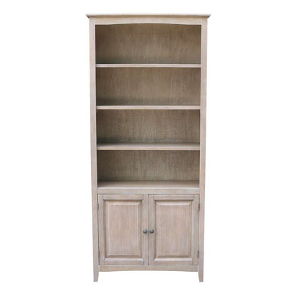 International Concepts - Shaker Bookcase - 72inH with 2 Lower Doors in Washed Gray Taupe Finish in Washed Gray Taupe Finish - K09-SH-3227A-SH-322D veiw 5