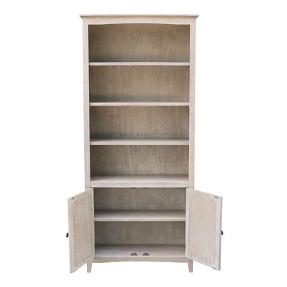 International Concepts - Shaker Bookcase - 72inH with 2 Lower Doors in Washed Gray Taupe Finish in Washed Gray Taupe Finish - K09-SH-3227A-SH-322D veiw 6