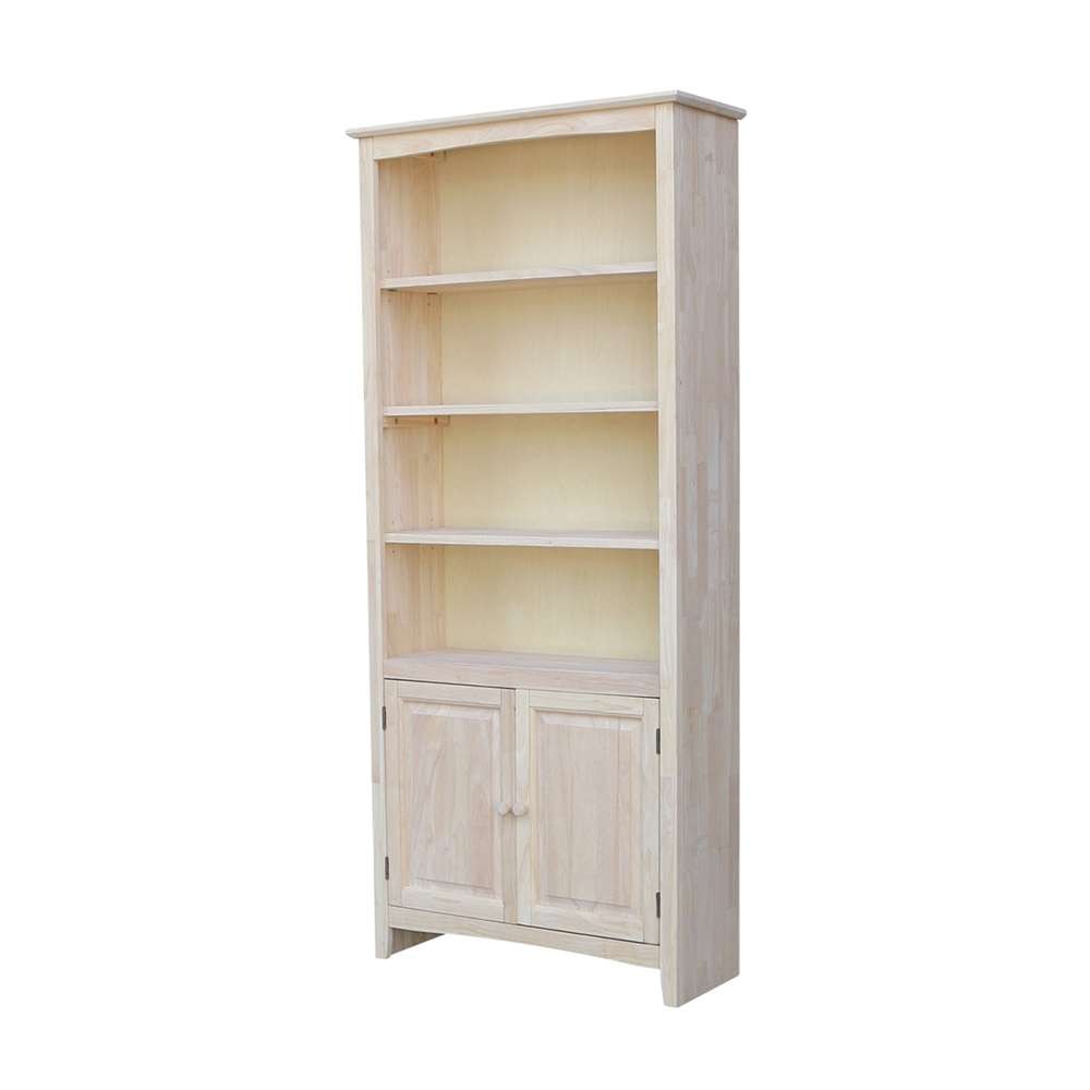 International Concepts - Shaker Bookcase - 72inH with 2 Lower Doors - K-SH-3227A-SH-322D veiw 1
