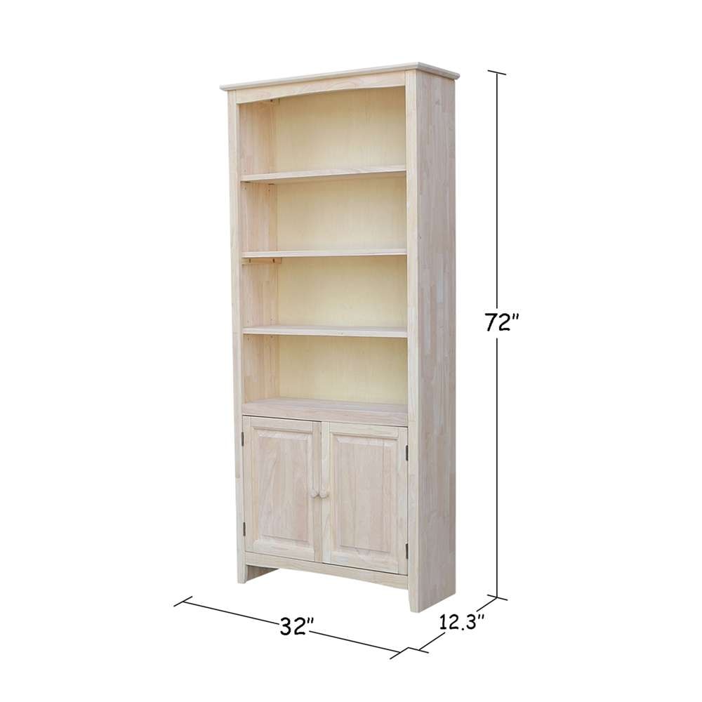 International Concepts - Shaker Bookcase - 72inH with 2 Lower Doors - K-SH-3227A-SH-322D veiw 3