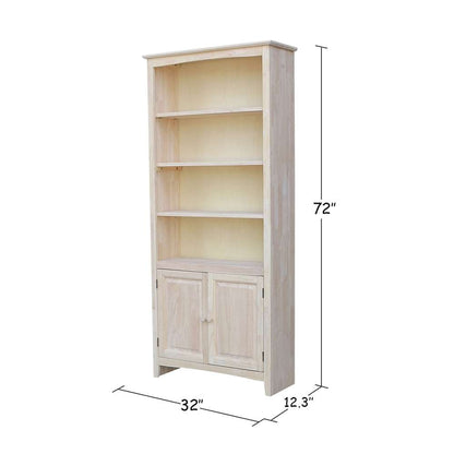 International Concepts - Shaker Bookcase - 72inH with 2 Lower Doors - K-SH-3227A-SH-322D veiw 3