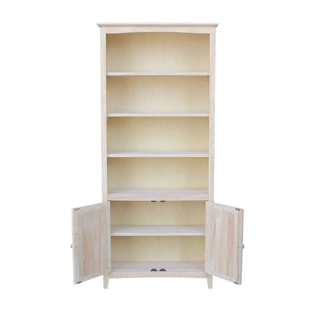 International Concepts - Shaker Bookcase - 72inH with 2 Lower Doors - K-SH-3227A-SH-322D veiw 4