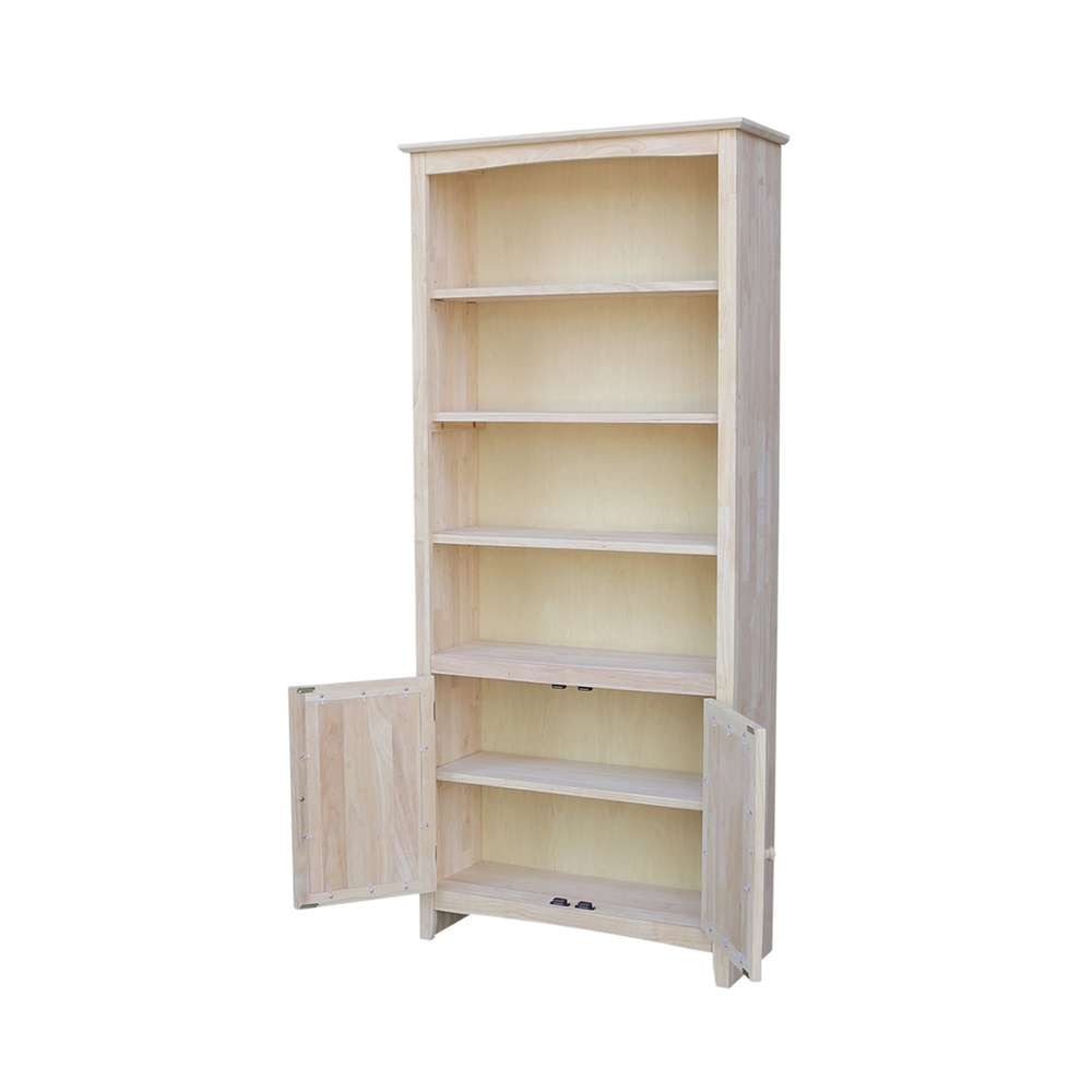 International Concepts - Shaker Bookcase - 72inH with 2 Lower Doors - K-SH-3227A-SH-322D veiw 6