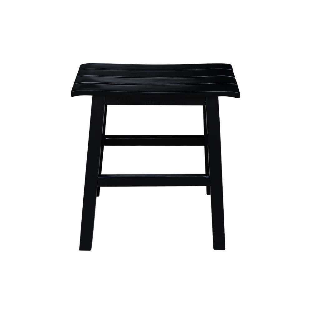 International Concepts - Slat Seat Stool - 18inSH (RTA) in Black Finish - S46-781 veiw 3