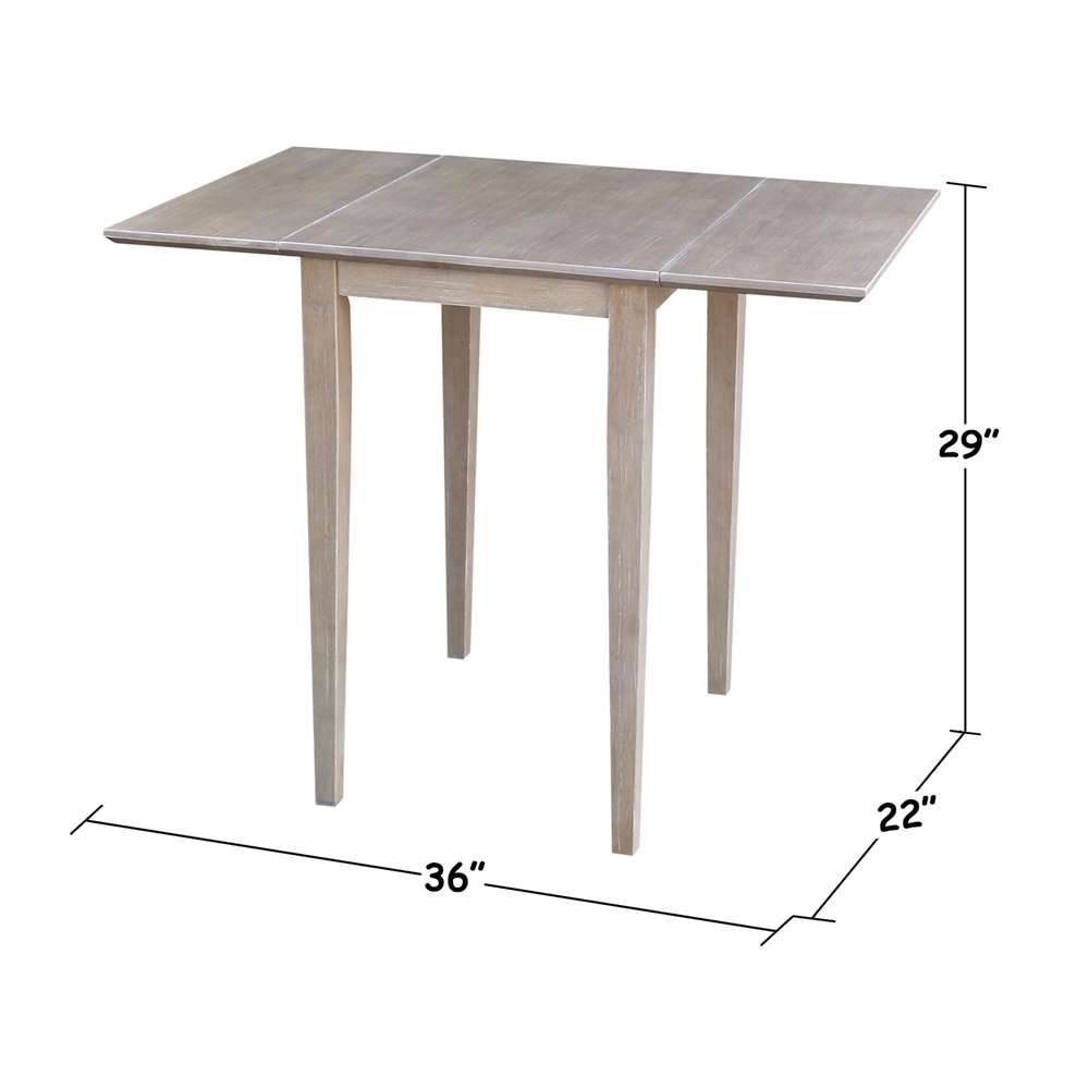 International Concepts - Small Dropleaf Table in Washed Gray Taupe Finish - T09-2236D veiw 2