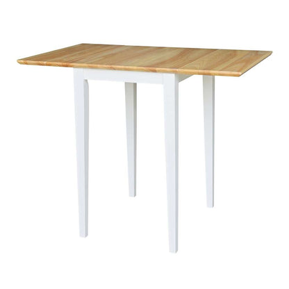 International Concepts - Small Dropleaf Table in White / Natural Finish - T02-2236D veiw 1