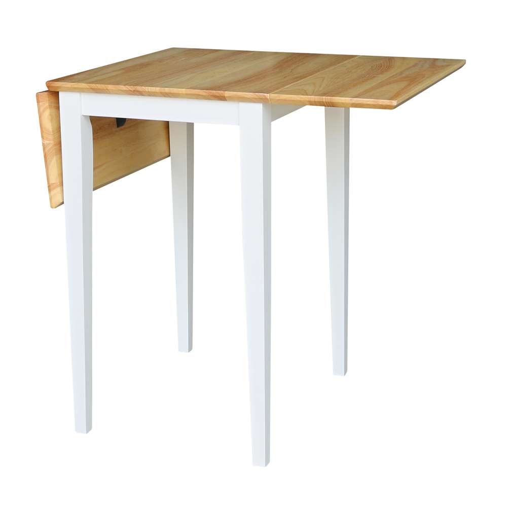 International Concepts - Small Dropleaf Table in White / Natural Finish - T02-2236D veiw 2