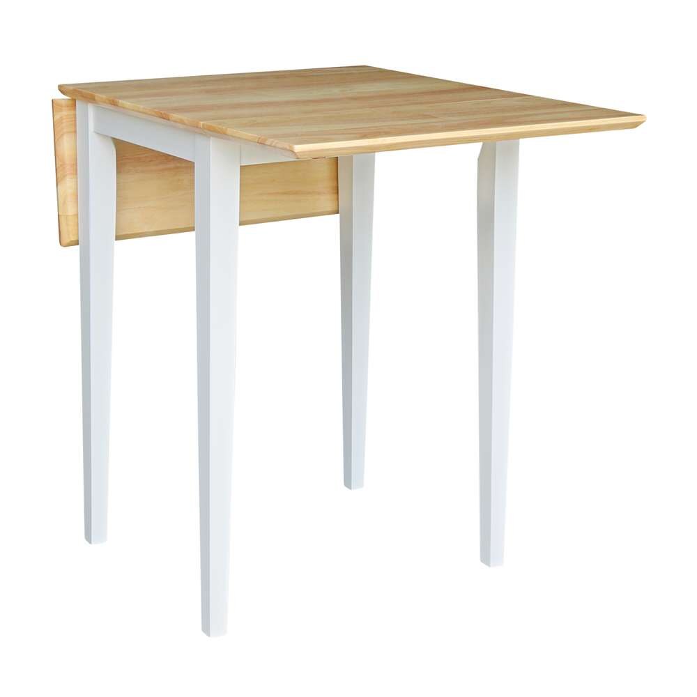 International Concepts - Small Dropleaf Table in White / Natural Finish - T02-2236D veiw 3