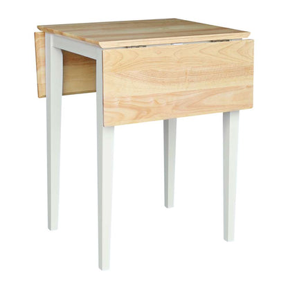 International Concepts - Small Dropleaf Table in White / Natural Finish - T02-2236D veiw 4