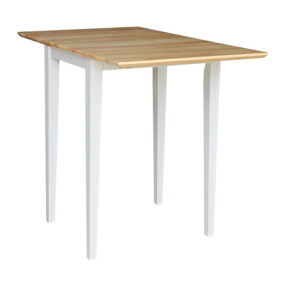International Concepts - Small Dropleaf Table in White / Natural Finish - T02-2236D veiw 5