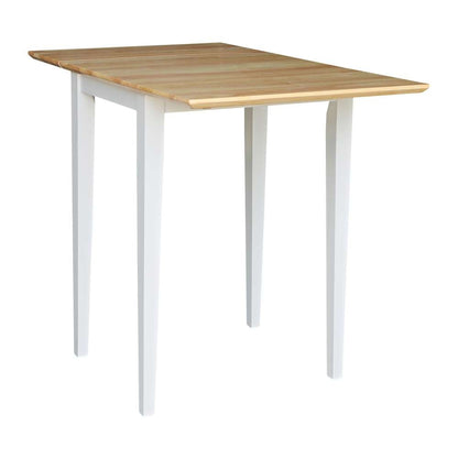 International Concepts - Small Dropleaf Table in White / Natural Finish - T02-2236D veiw 5