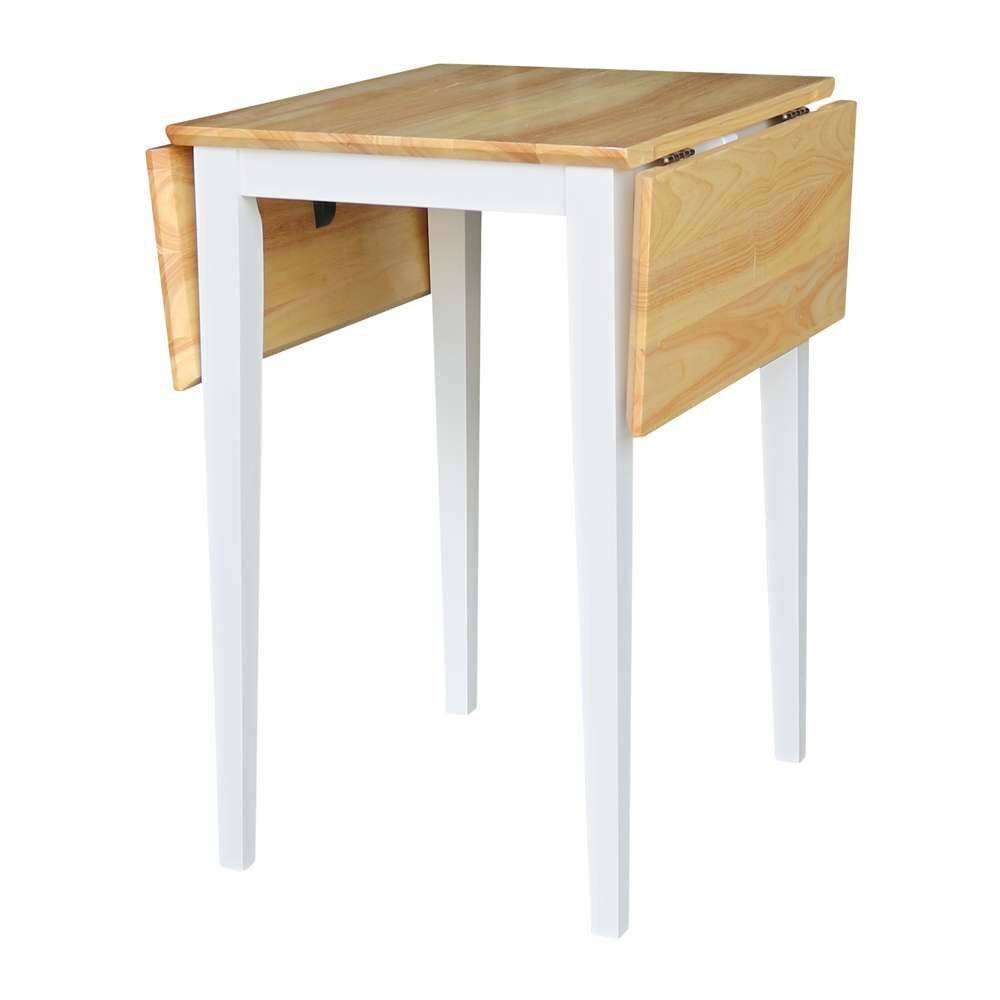 International Concepts - Small Dropleaf Table in White / Natural Finish - T02-2236D veiw 6