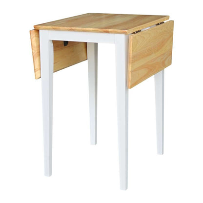 International Concepts - Small Dropleaf Table in White / Natural Finish - T02-2236D veiw 6