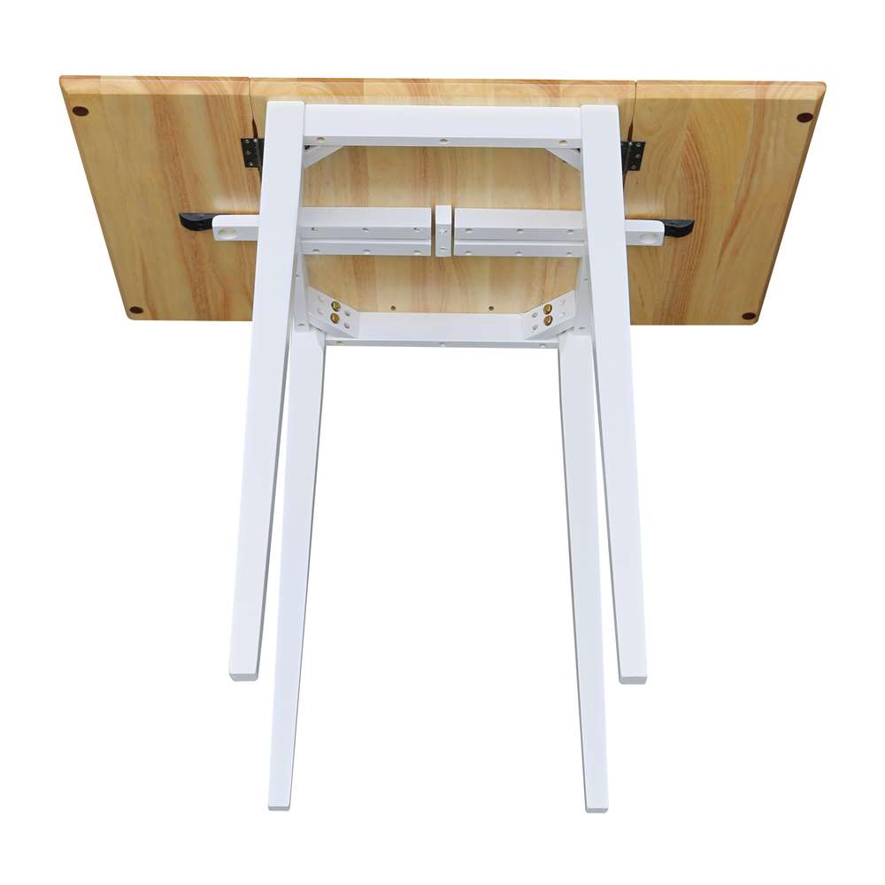 International Concepts - Small Dropleaf Table in White / Natural Finish - T02-2236D veiw 7
