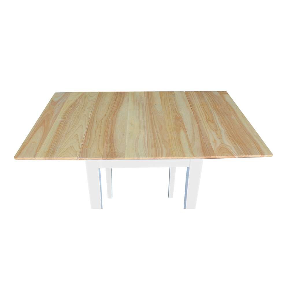 International Concepts - Small Dropleaf Table in White / Natural Finish - T02-2236D veiw 8