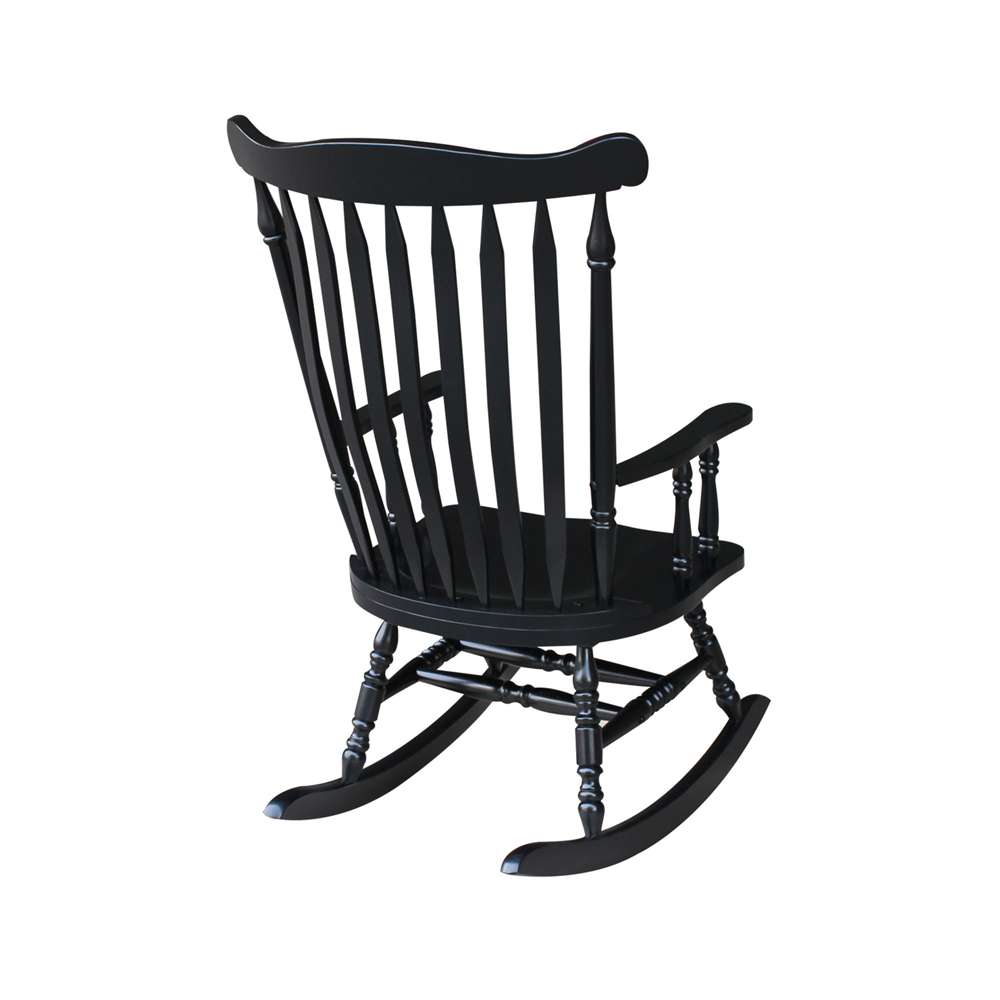International Concepts - Solid Wood Rocker (RTA) in Antique Black Finish - R37-120 veiw 2