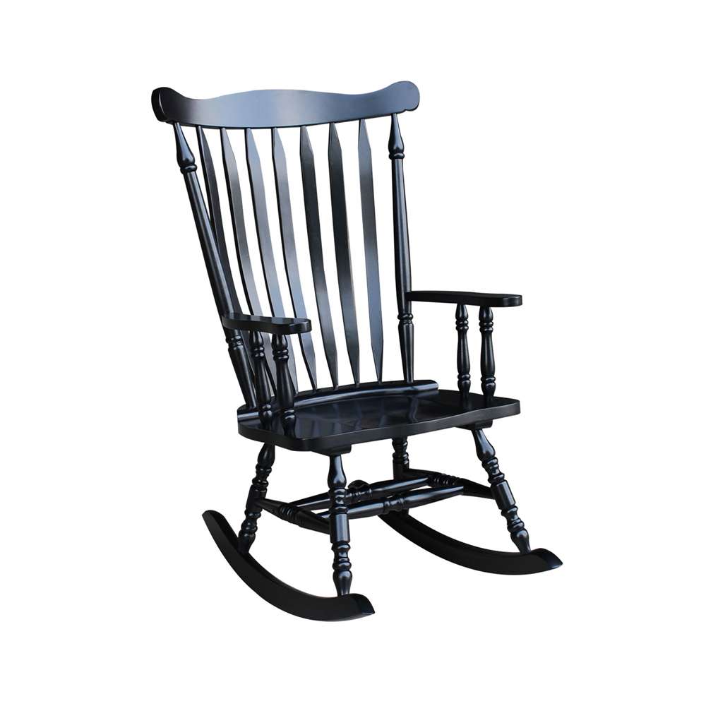 International Concepts - Solid Wood Rocker (RTA) in Antique Black Finish - R37-120 veiw 4